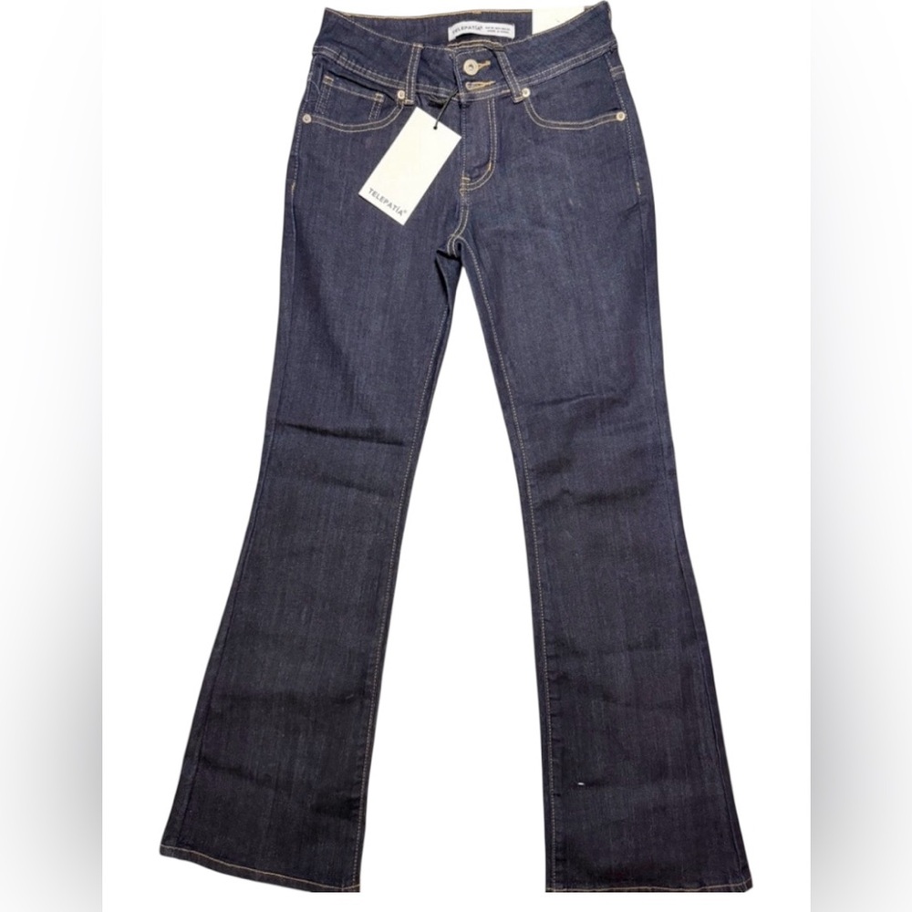 Telepatia Women's Blue Jeans mid rise Bootcut